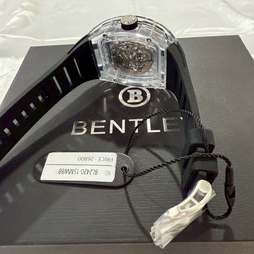 【賓利｜全新】現貨 BENTLEY 手錶 機械錶 男錶 黑色 專櫃保固 橡膠錶｜Little Bee 小蜜蜂精品-細節圖4