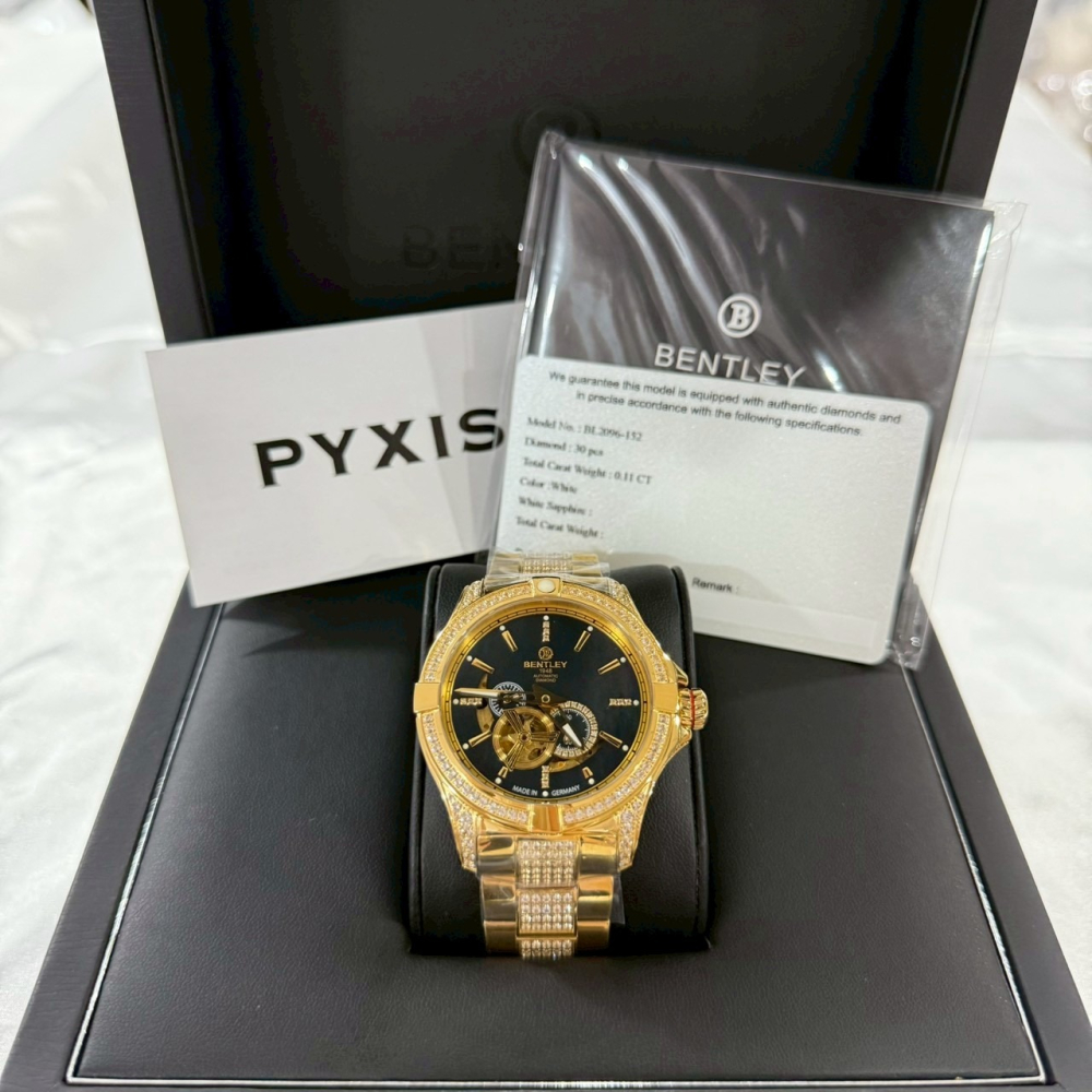 【賓利｜全新】現貨 BENTLEY 手錶 機械錶 男錶 30顆真鑽 專櫃保固 鋼錶｜Little Bee 小蜜蜂精品-細節圖3