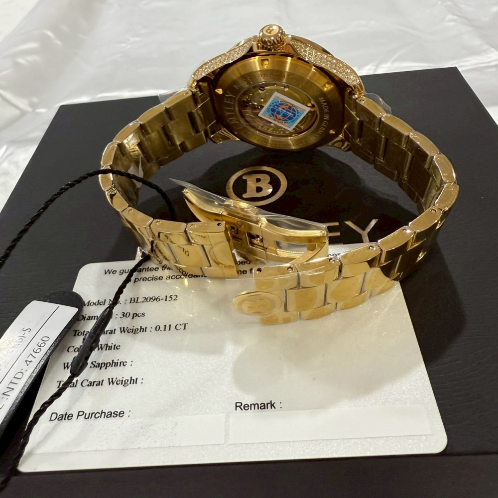 【賓利｜全新】現貨 BENTLEY 手錶 機械錶 男錶 30顆真鑽 專櫃保固 鋼錶｜Little Bee 小蜜蜂精品-細節圖4