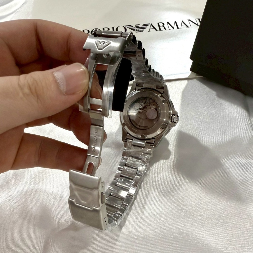 【亞曼尼｜全新】現貨 EMPORIO ARMANI 機械錶 男錶 手錶 專櫃保固 鋼錶｜Little Bee 小蜜蜂精品-細節圖3