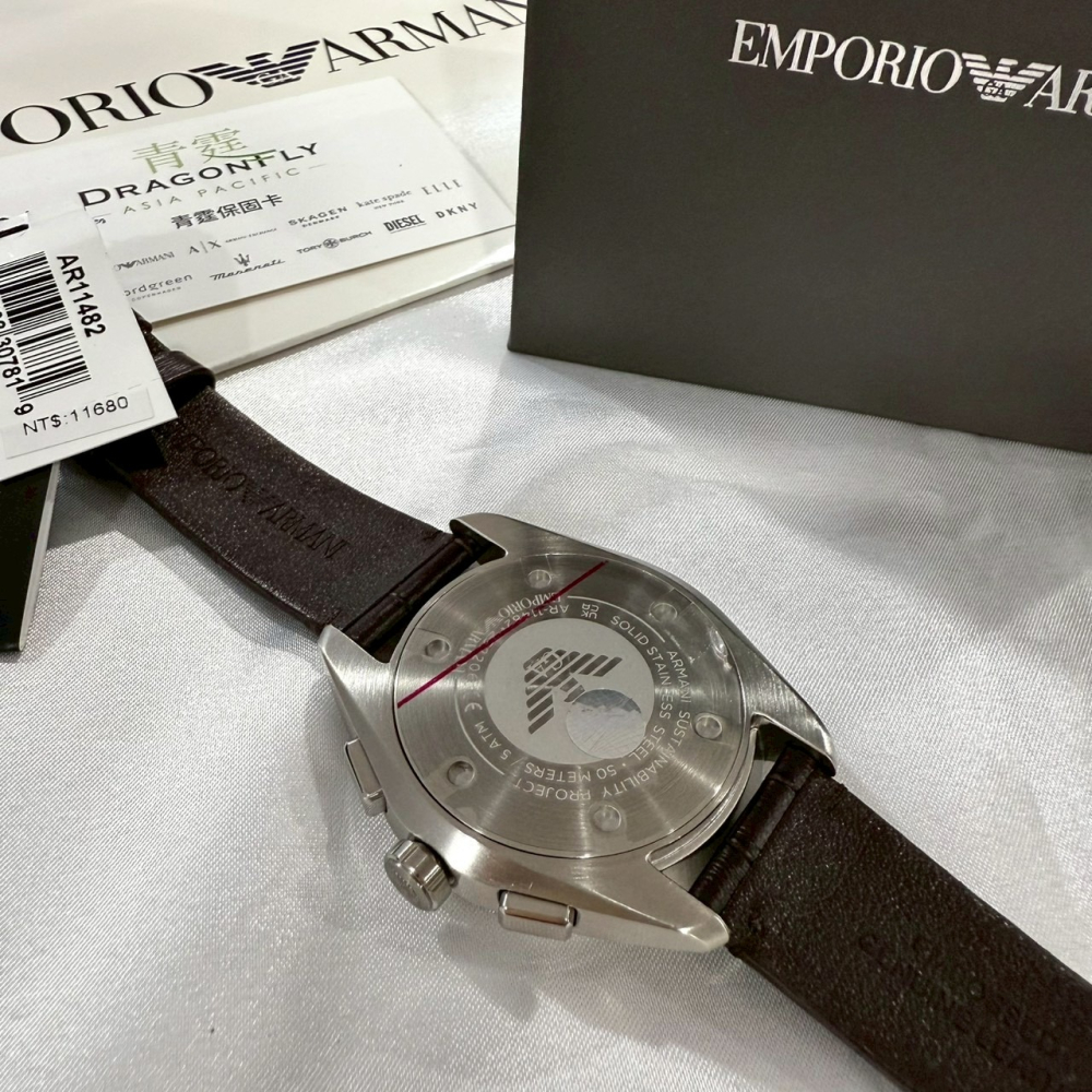 【亞曼尼｜全新】現貨 EMPORIO ARMANI 石英錶 男錶 手錶 專櫃保固 皮錶｜Little Bee 小蜜蜂精品-細節圖3