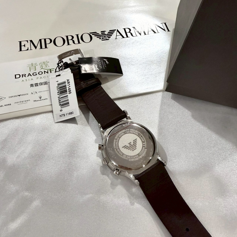 【亞曼尼｜全新】現貨 EMPORIO ARMANI 石英錶 男錶 手錶 專櫃保固 皮錶｜Little Bee 小蜜蜂精品-細節圖3