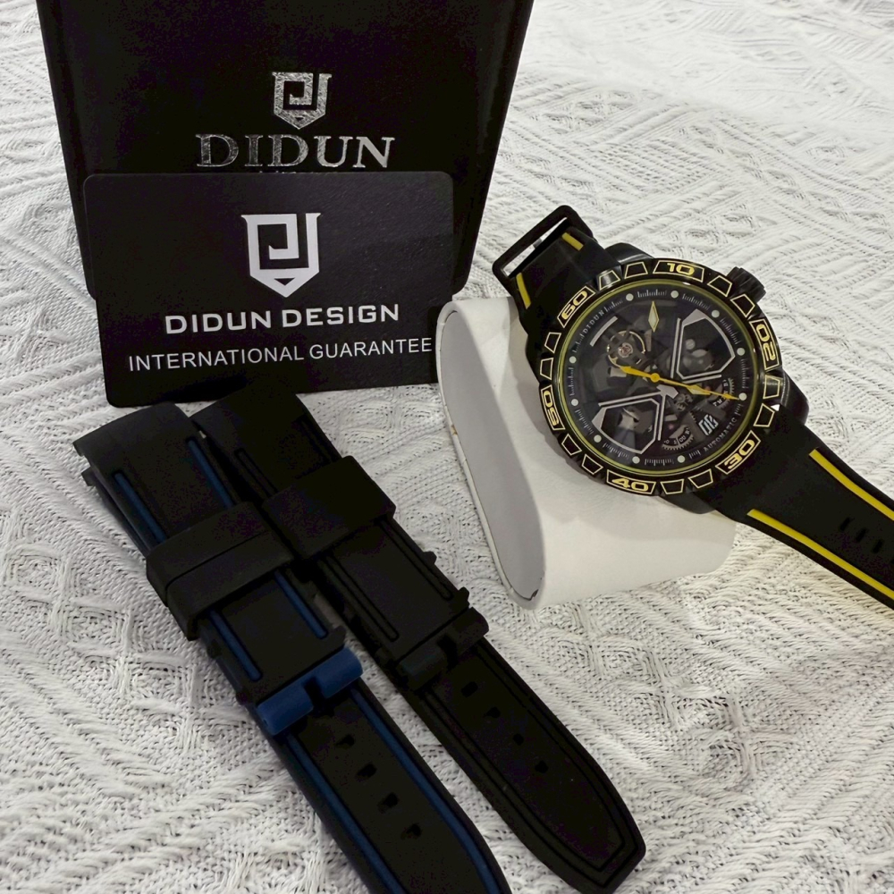 【迪頓｜特價品便宜賣】現貨 DIDUN 機械錶 手錶 日本機芯 橡膠錶 贈送2色錶帶｜Little Bee 小蜜蜂精品-細節圖2