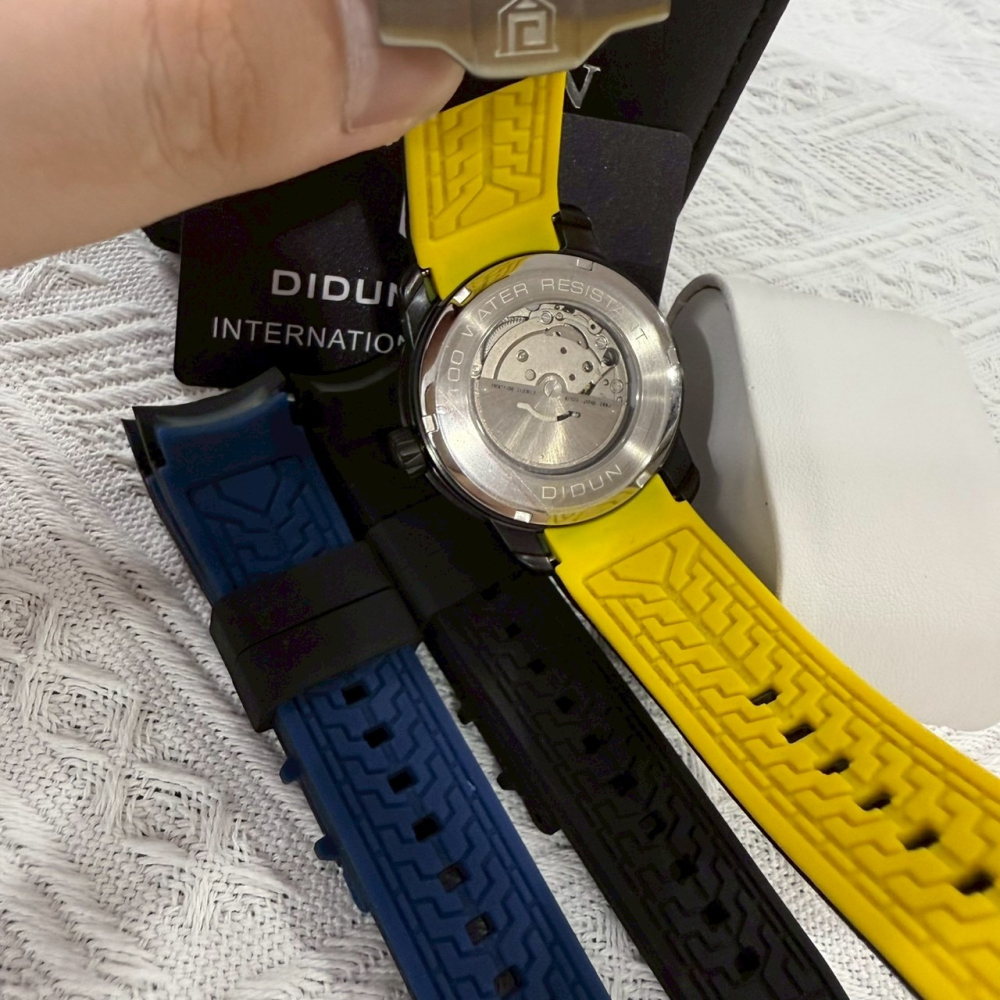 【迪頓｜特價品便宜賣】現貨 DIDUN 機械錶 手錶 日本機芯 橡膠錶 贈送2色錶帶｜Little Bee 小蜜蜂精品-細節圖3