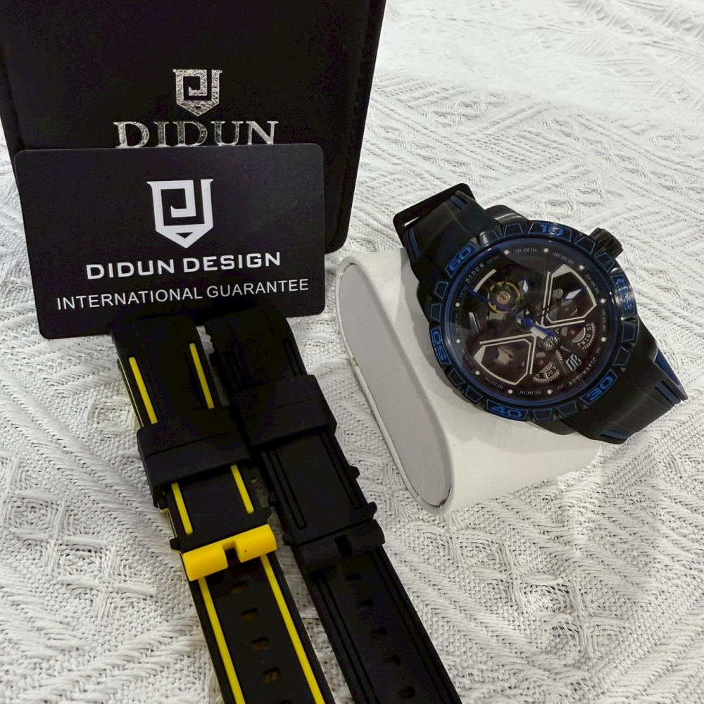 【迪頓｜特價品便宜賣】現貨 DIDUN 機械錶 手錶 日本機芯 橡膠錶 贈送2色錶帶｜Little Bee 小蜜蜂精品-細節圖2