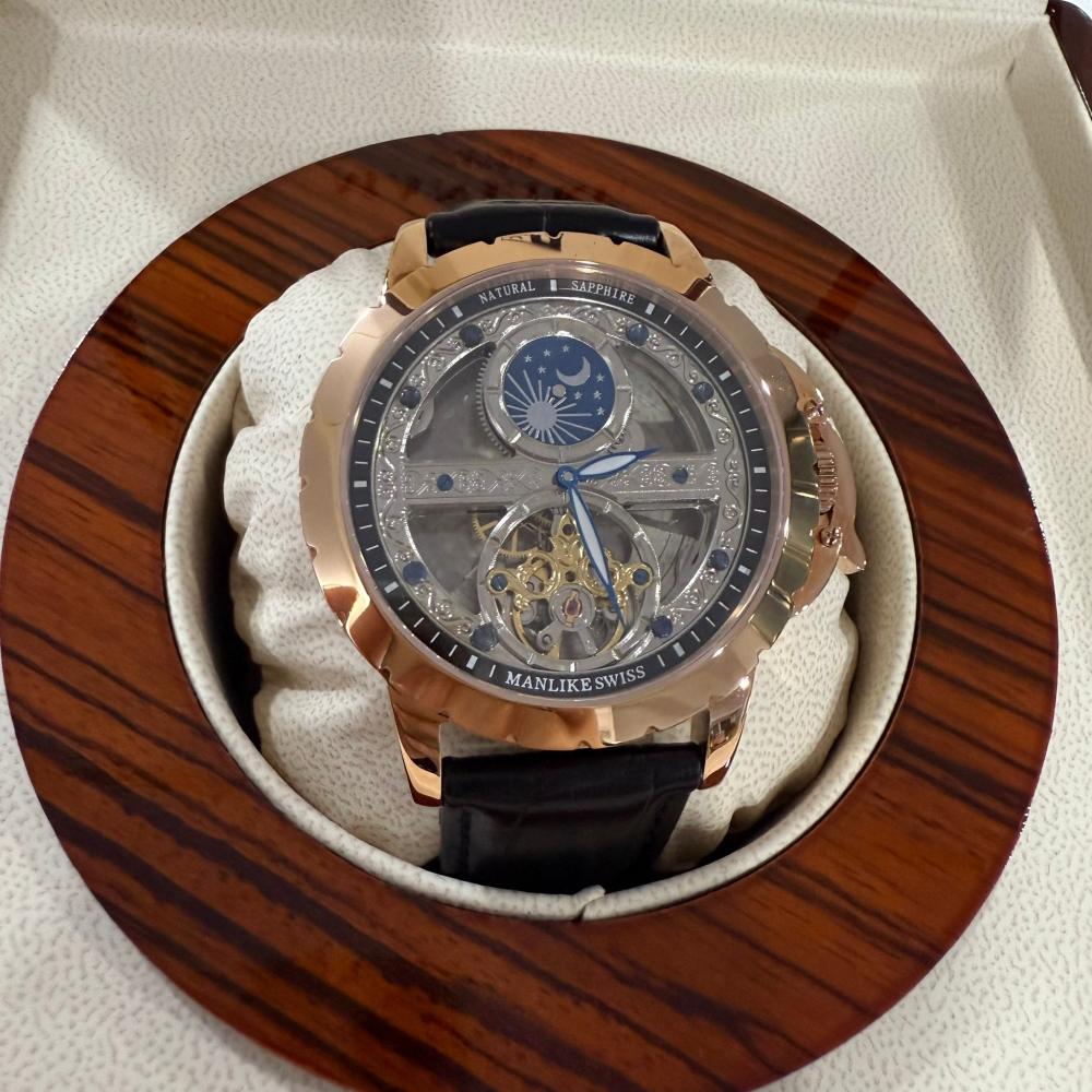 【曼莉萊克｜全新】預購 MANLIKE 手錶 機械錶 限量999支 M71635 皮錶｜Little Bee 小蜜蜂精品-細節圖4