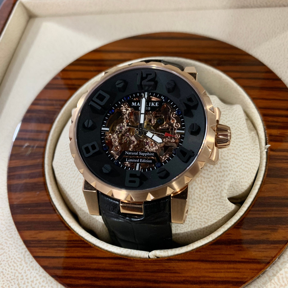 【曼莉萊克｜全新】現貨 MANLIKE 手錶 機械錶 限量888支 M71632 皮錶｜Little Bee 小蜜蜂精品-細節圖4