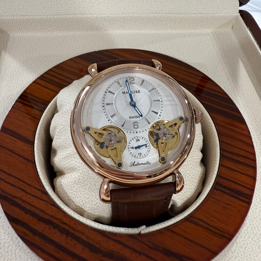 【曼莉萊克｜全新】現貨 MANLIKE 手錶 機械錶 限量999支 M71637 皮錶｜Little Bee 小蜜蜂精品-細節圖2