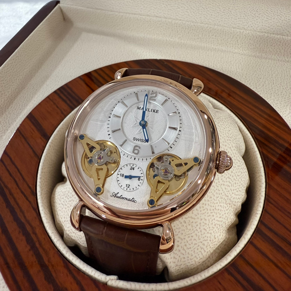 【曼莉萊克｜全新】現貨 MANLIKE 手錶 機械錶 限量999支 M71637 皮錶｜Little Bee 小蜜蜂精品-細節圖3