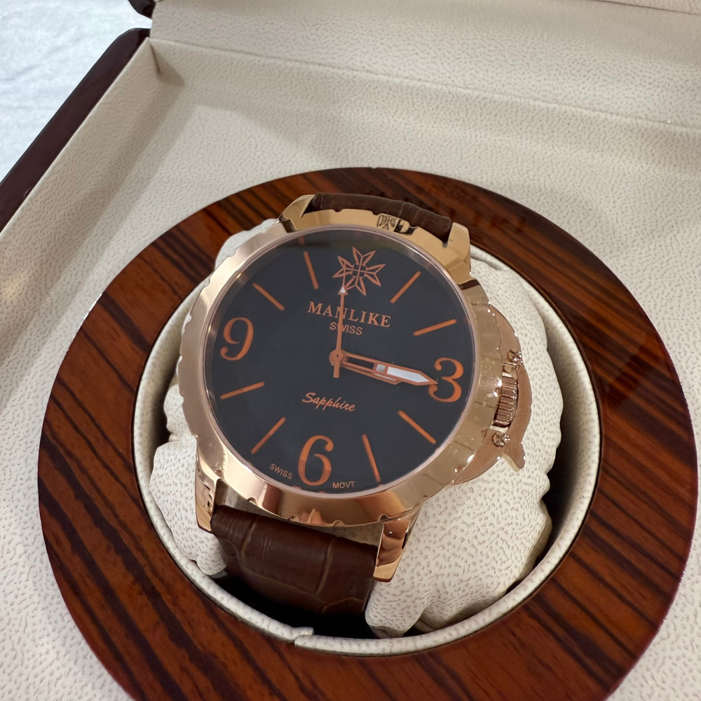 【曼莉萊克｜全新】現貨 MANLIKE 手錶 石英錶 M71658R 素面大字 皮錶｜Little Bee 小蜜蜂精品-細節圖3