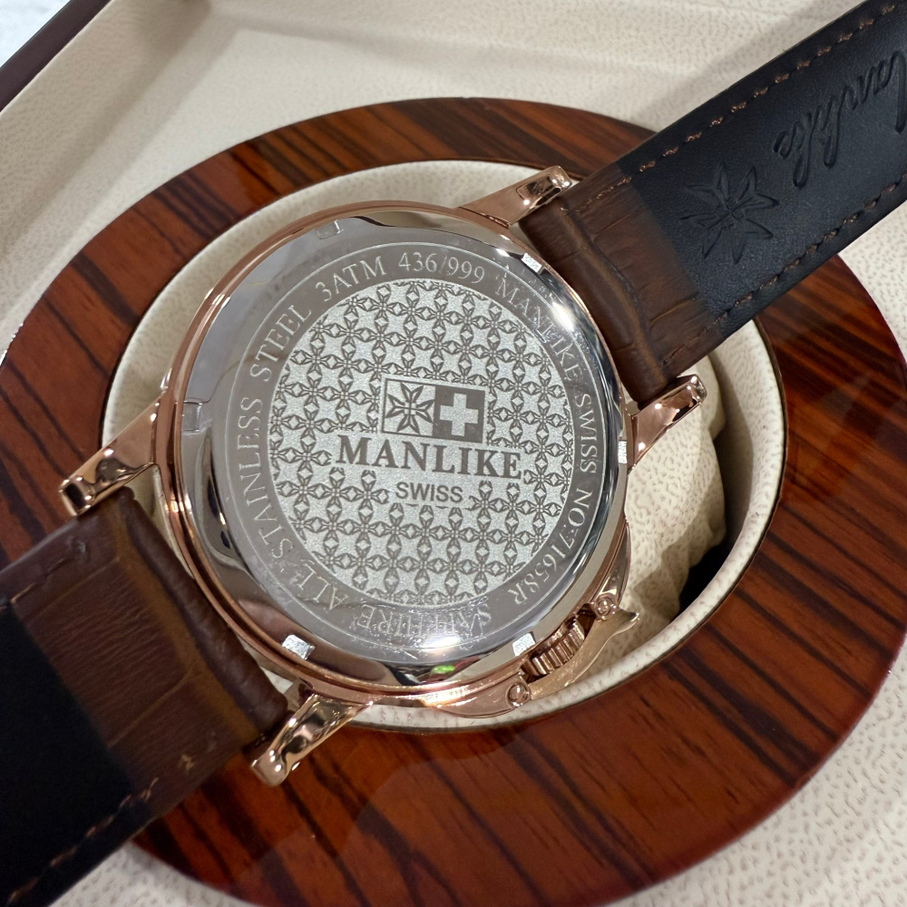 【曼莉萊克｜全新】現貨 MANLIKE 手錶 石英錶 M71658R 素面大字 皮錶｜Little Bee 小蜜蜂精品-細節圖4