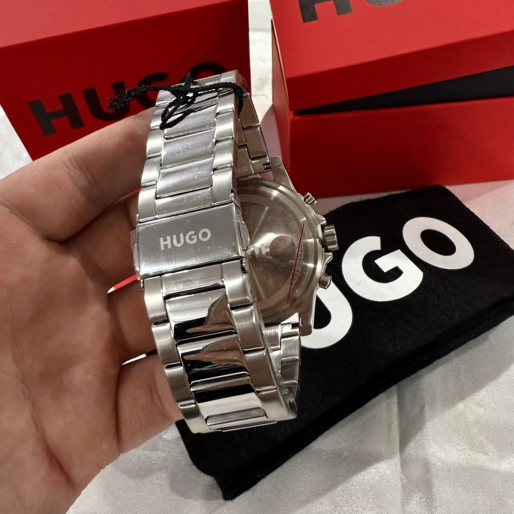 【雨果｜全新】現貨 HUGO 手錶 石英錶 男錶 真三眼 計時功能 鋼錶｜Little Bee 小蜜蜂精品-細節圖2