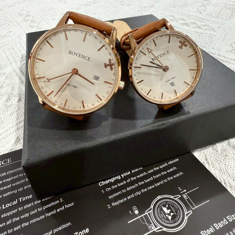 【羅旺斯｜特價品便宜賣】現貨 ROVENCE手錶 石英錶 瑞士機芯 情侶錶 GMT功能｜Little Bee 小蜜蜂精品-細節圖3