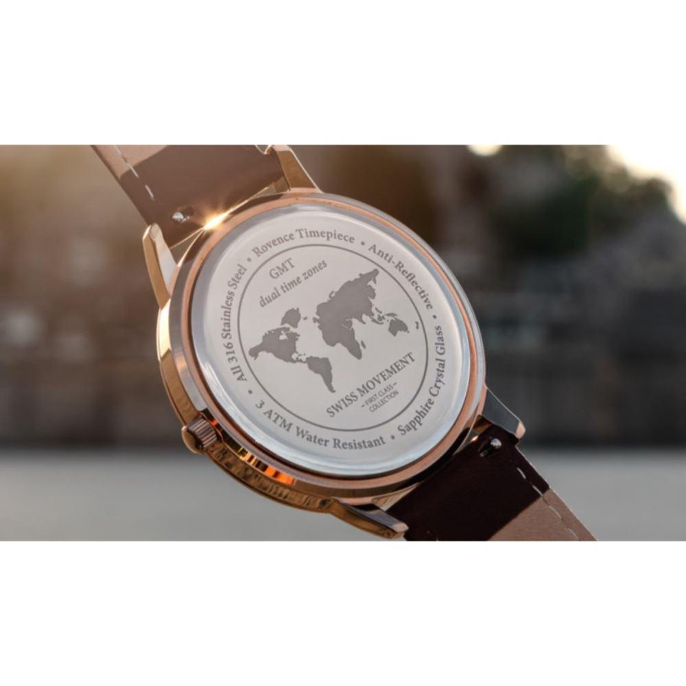 【羅旺斯｜特價品便宜賣】現貨 ROVENCE手錶 石英錶 瑞士機芯 情侶錶 GMT功能｜Little Bee 小蜜蜂精品-細節圖4