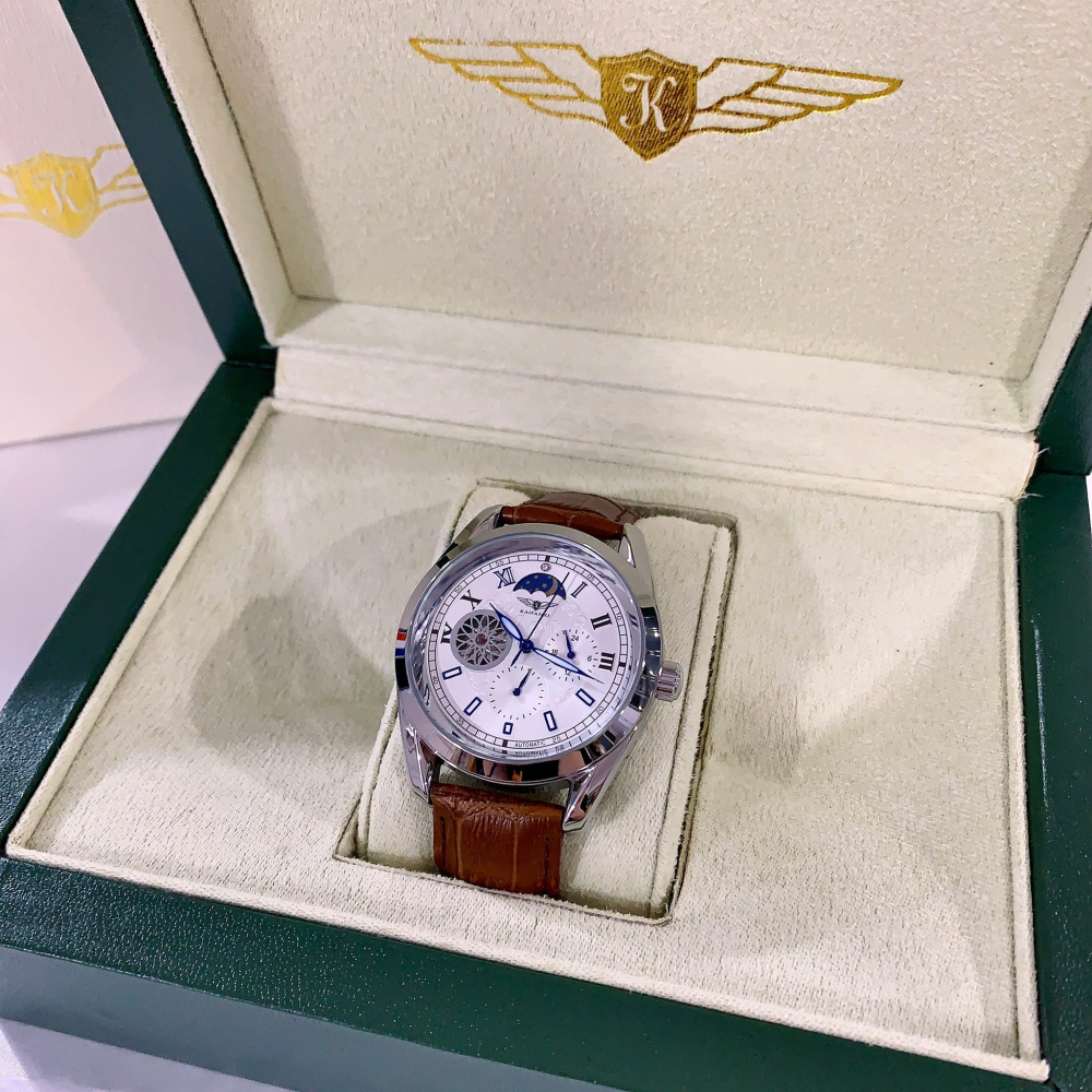 【凱梵希｜全新】現貨 KAIFANXI 機械錶 男錶 2色可選 手錶 日月星辰 皮錶｜Little Bee 小蜜蜂精品-細節圖2