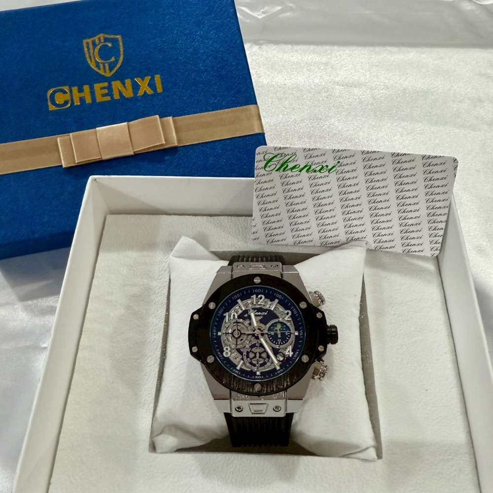 【晨曦｜全新】現貨 CHENXI 石英錶 男錶 2色可選 大爆炸 手錶 真三眼 橡膠錶｜Little Bee 小蜜蜂精品-規格圖2