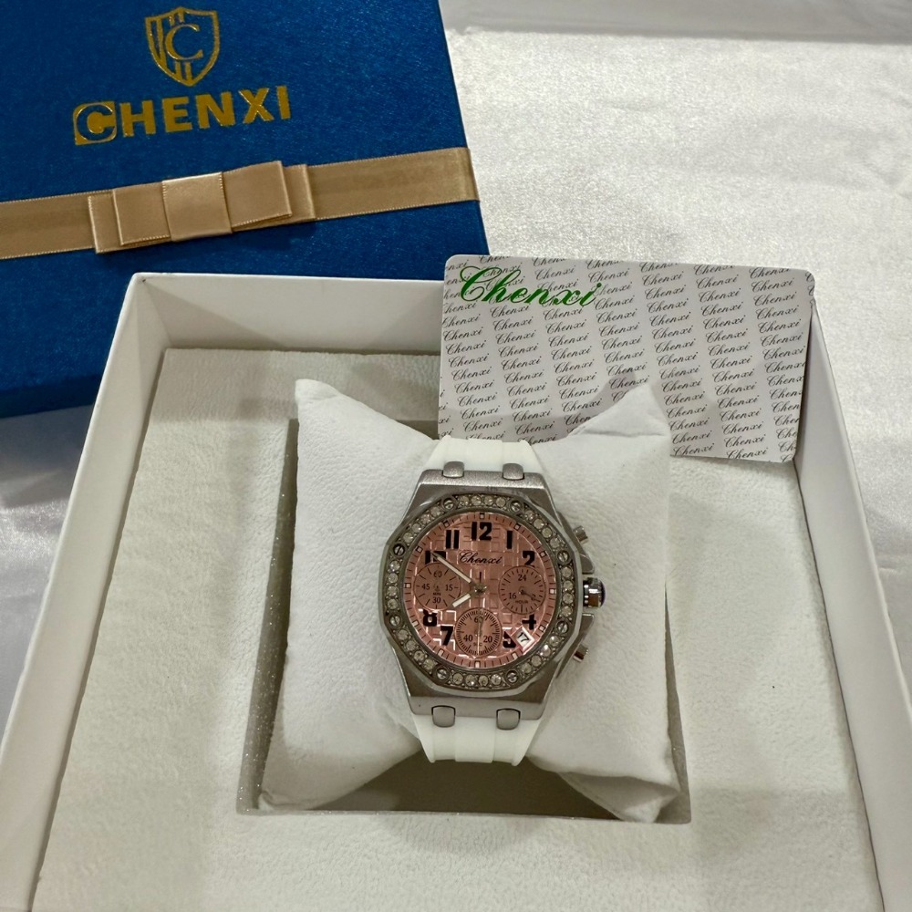 【晨曦｜全新】現貨 CHENXI 石英錶 女錶 3色可選 手錶 真三眼 八角 橡膠錶｜Little Bee 小蜜蜂精品-規格圖3