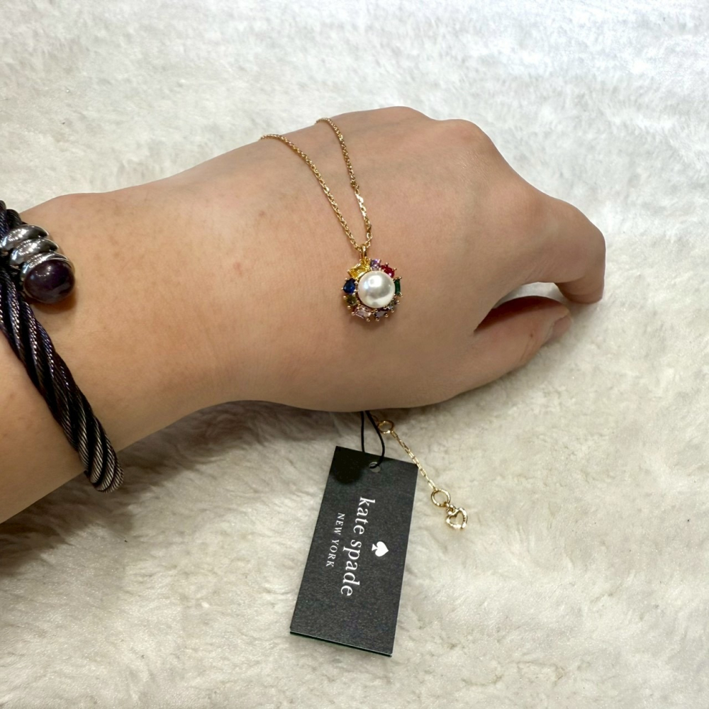 【KS｜全新】現貨 KATE SPADE 項鍊 珍珠 寶石 玫瑰金 飾品 送禮推薦｜Little Bee 小蜜蜂精品-細節圖2