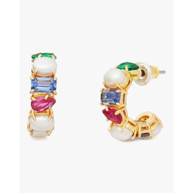 【KS｜全新】現貨 KATE SPADE 耳針 寶石 珍珠 造型 LOGO 耳環 耳釘｜Little Bee 小蜜蜂精品-細節圖4