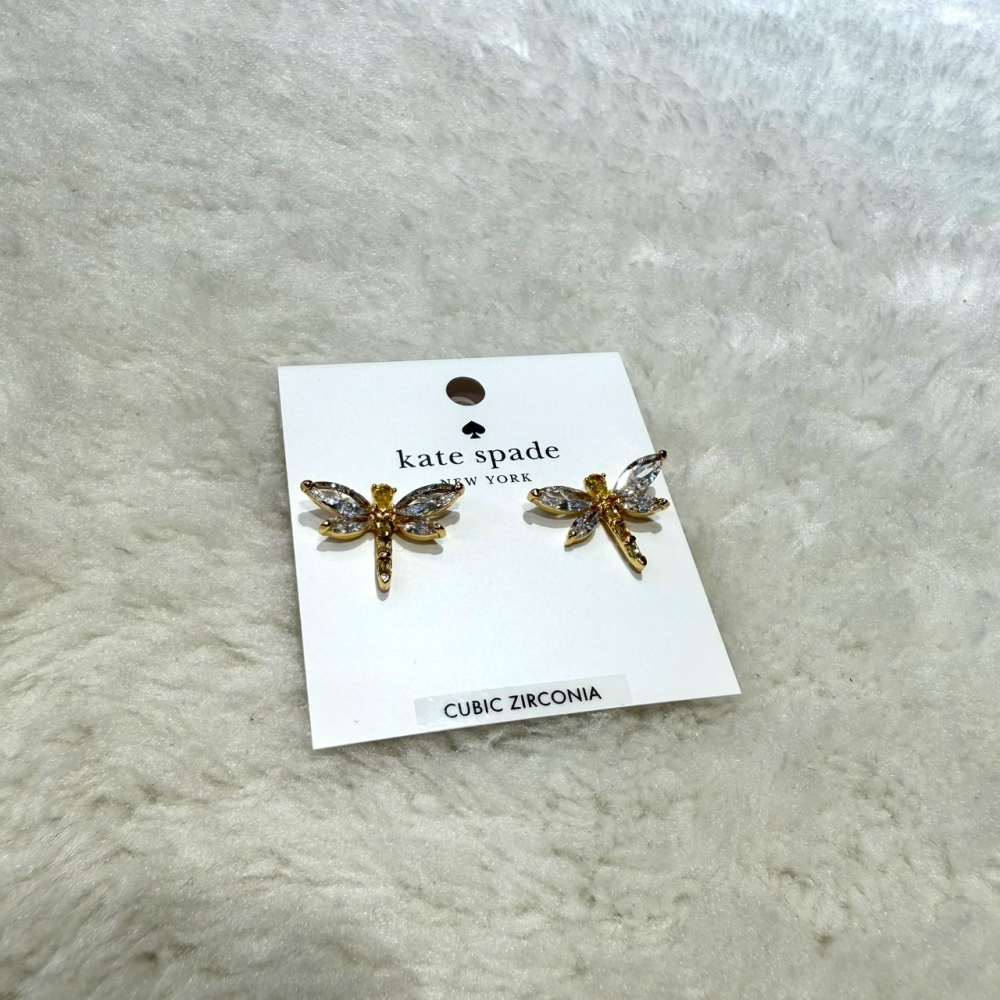 【KS｜全新】現貨 KATE SPADE 耳針 蜻蜓 造型 LOGO 耳環 耳釘｜Little Bee 小蜜蜂精品-細節圖2