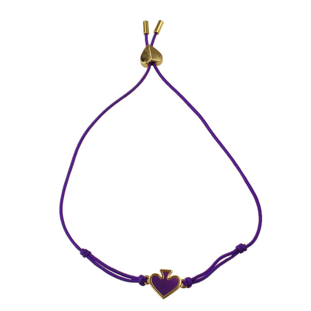 【KS｜全新】現貨 KATE SPADE 手環 黑桃 抽繩手環 紫色 友誼手環｜Little Bee 小蜜蜂精品-細節圖2