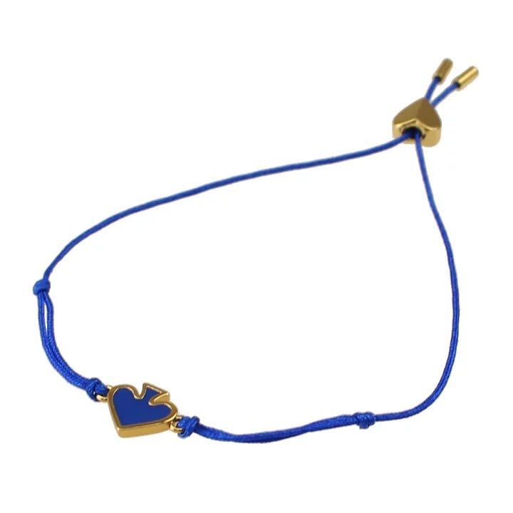 【KS｜全新】現貨 KATE SPADE 手環 黑桃 抽繩手環 藍色 友誼手環｜Little Bee 小蜜蜂精品-細節圖2