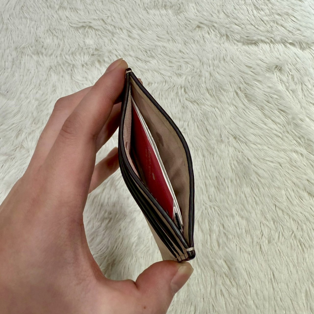 【KS｜全新】現貨 KATE SPADE 錢包 卡片夾 金標 奶茶色 菱格紋 小香風｜Little Bee 小蜜蜂精品-細節圖3