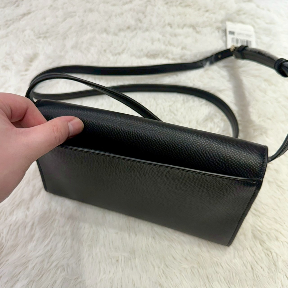 【KS｜全新】現貨 KATE SPADE 包包 掀蓋包 金標 素色 防刮紋 斜背包｜Little Bee 小蜜蜂精品-細節圖2