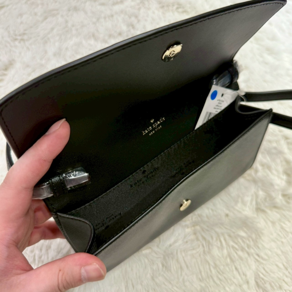 【KS｜全新】現貨 KATE SPADE 包包 掀蓋包 金標 素色 防刮紋 斜背包｜Little Bee 小蜜蜂精品-細節圖3