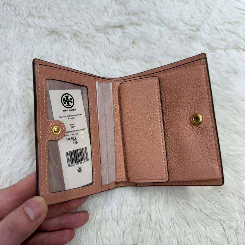 【TB｜全新】現貨 TORY BURCH 錢包 短夾 金標 荔枝紋 零錢短夾 中夾｜Little Bee 小蜜蜂精品-細節圖2