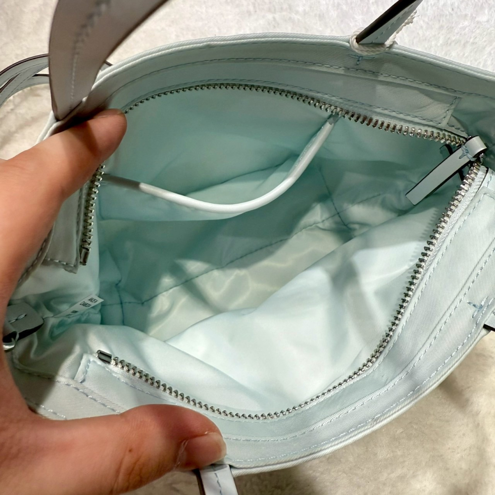 【TB｜全新】現貨 TORY BURCH 托特包 小號 尼龍 水藍色 小標 兩用包｜Little Bee 小蜜蜂精品-細節圖3