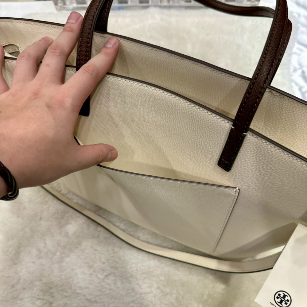 【TB｜全新】現貨 TORY BURCH 托特包 金標 大號 防刮紋 兩用包 斜背包｜Little Bee 小蜜蜂精品-細節圖2