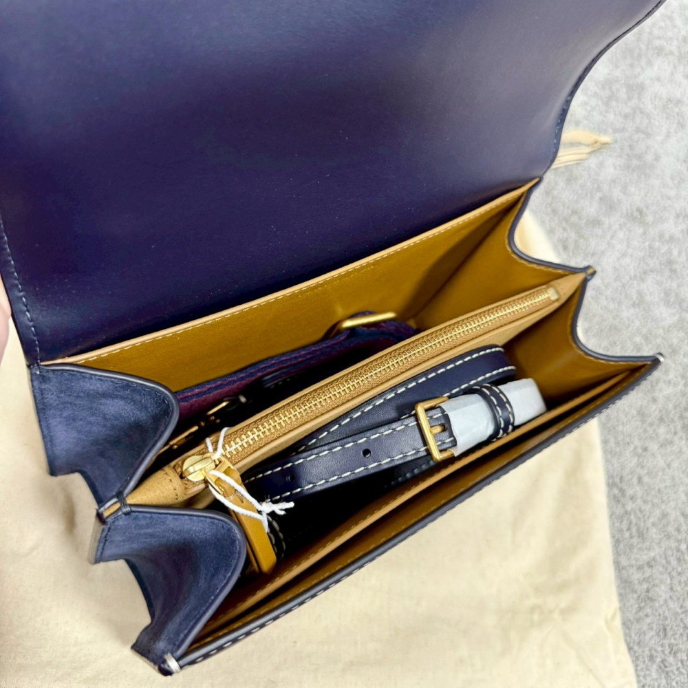 【TB｜全新】庫存先詢問 TORY BURCH 風琴包 專櫃款 滿版 緹花布 斜背包｜Little Bee 小蜜蜂精品-細節圖6