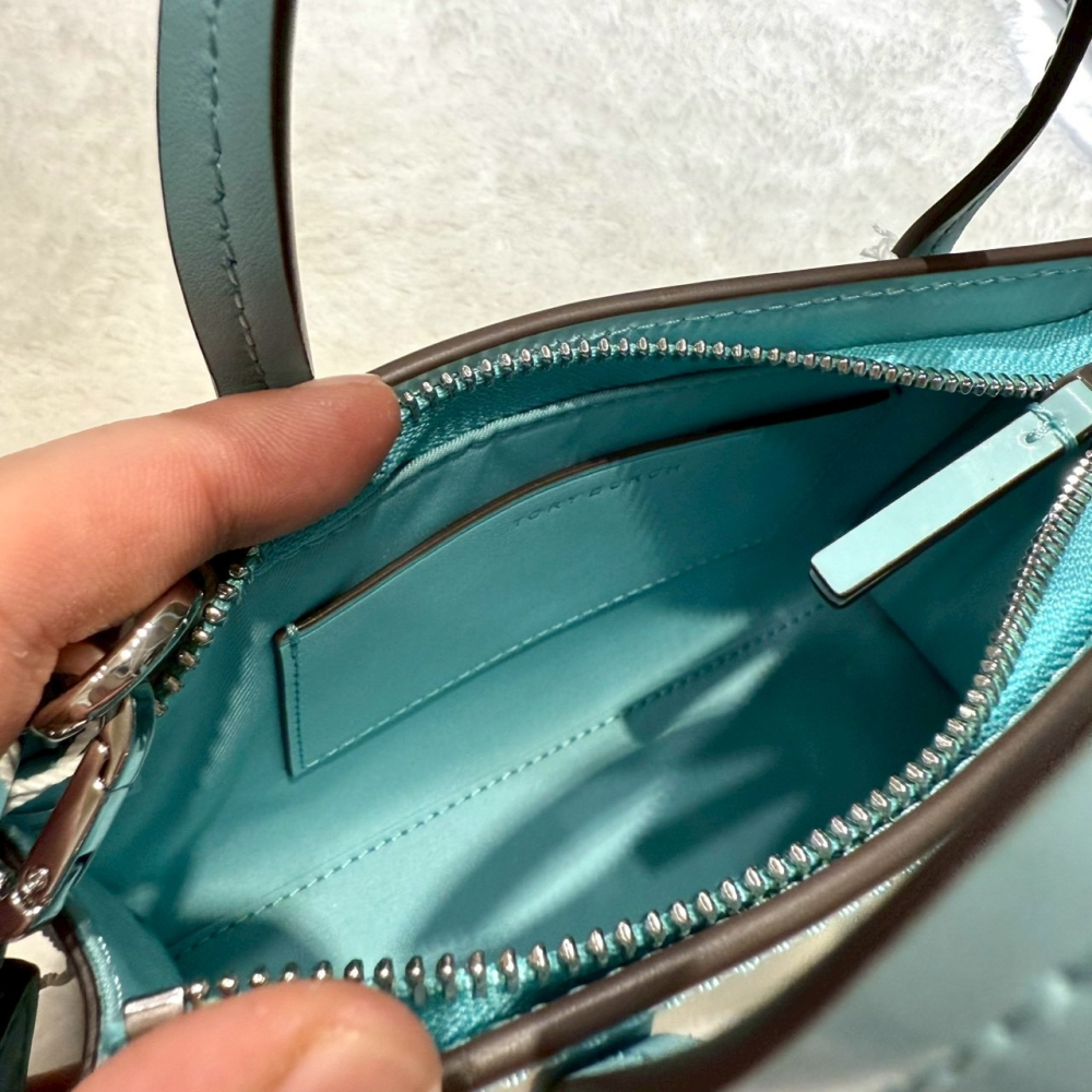 【TB｜全新】現貨 TORY BURCH 托特包 小號 漆皮 蒂芬妮綠 小標 兩用包｜Little Bee 小蜜蜂精品-細節圖3