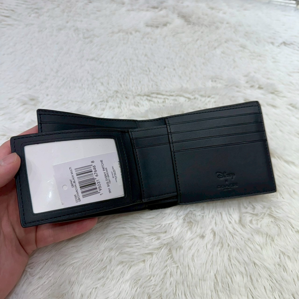 【蔻馳｜全新】現貨 COACH 錢包 短夾 二合一 迪士尼 聯名款 卡片夾 八卡短夾｜Little Bee 小蜜蜂精品-細節圖3