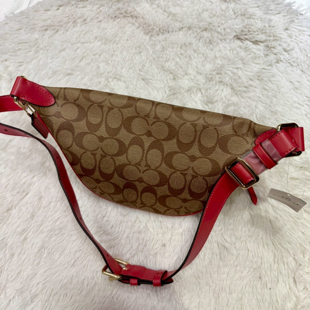 【蔻馳｜全新】現貨 COACH 包包 胸包 金標 滿版 拼色 老花 腰包｜Little Bee 小蜜蜂精品-細節圖2