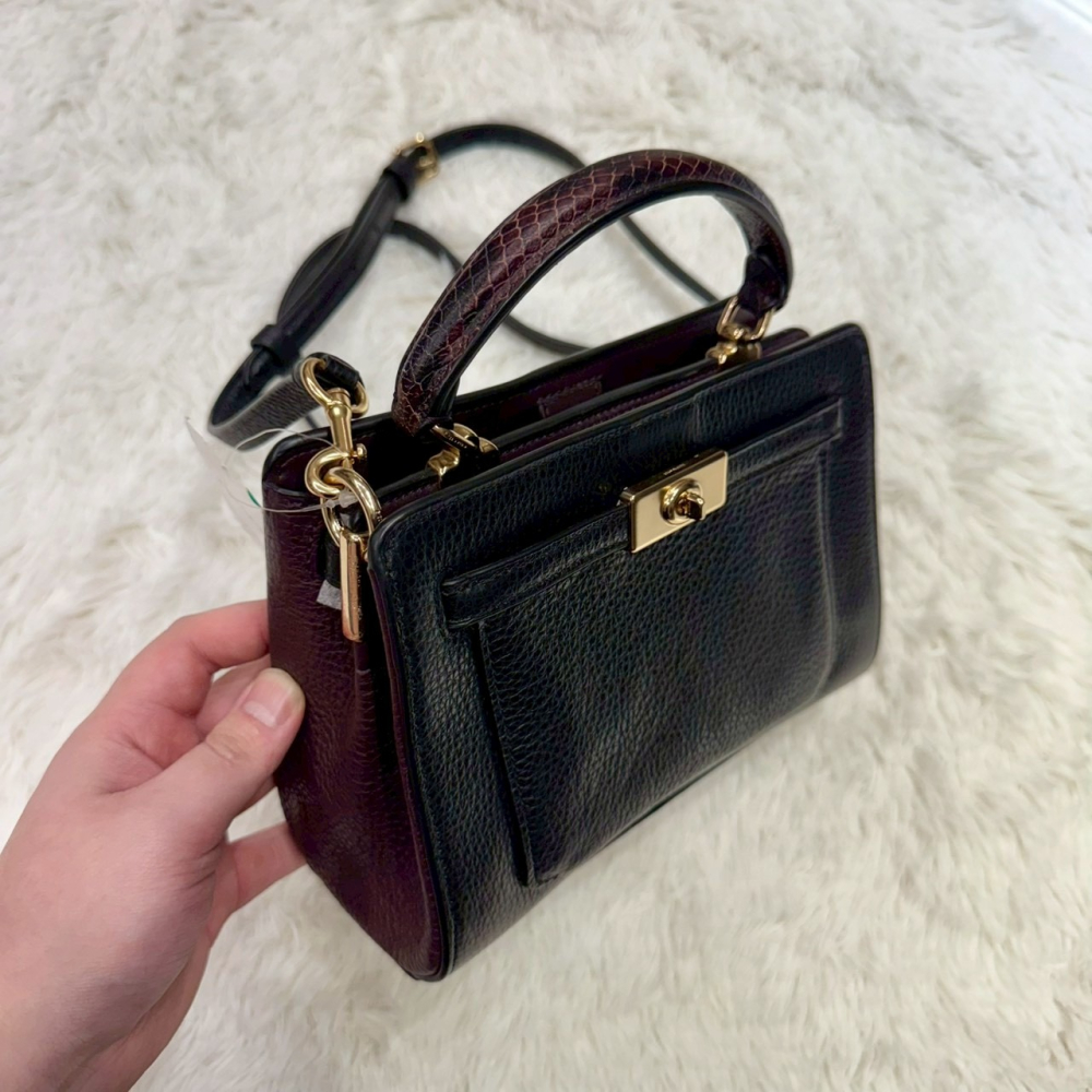 【蔻馳｜全新】現貨 COACH 包包 兩用包 金標 旋扣 荔枝紋 雙層 斜背包｜Little Bee 小蜜蜂精品-細節圖2