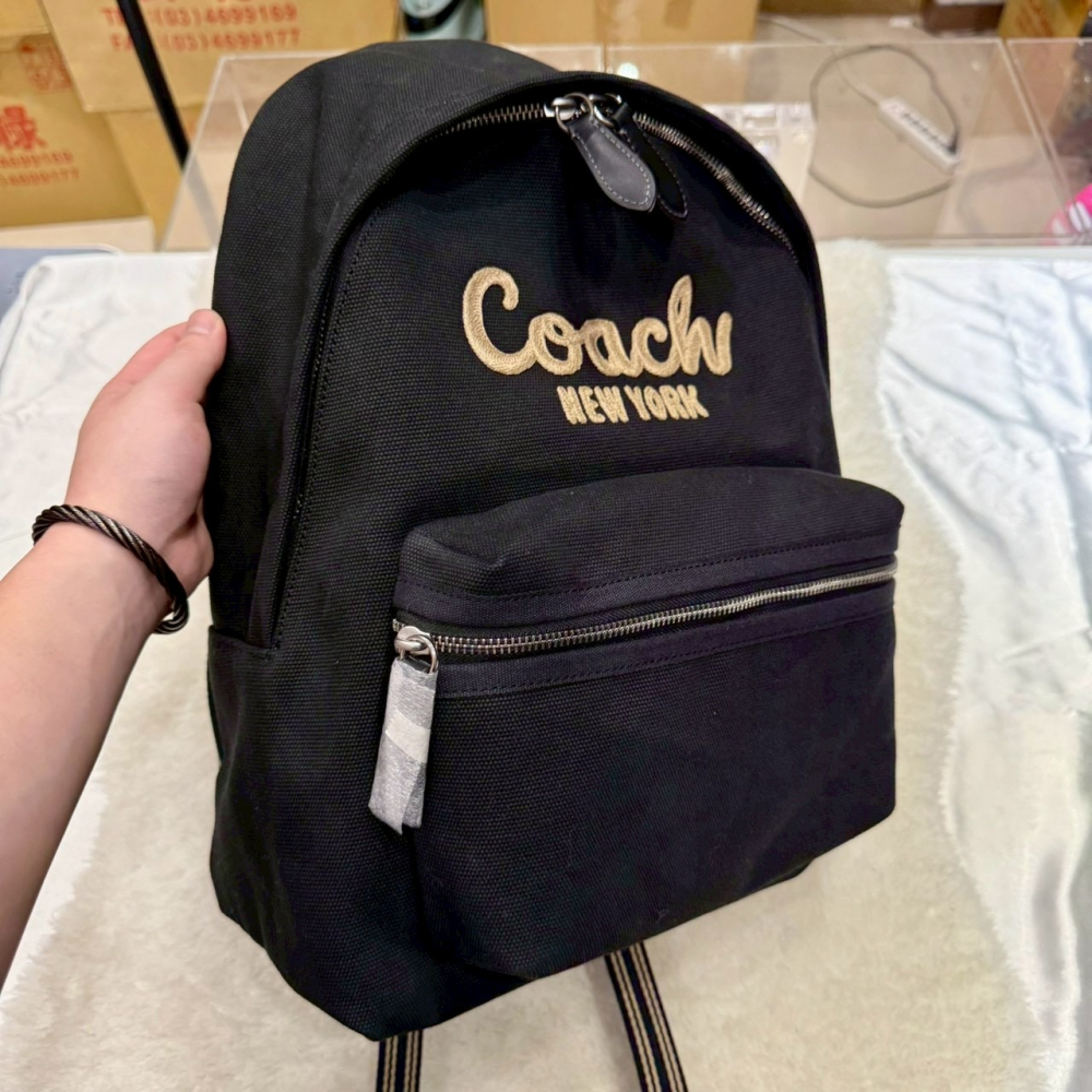 【蔻馳｜全新】現貨 COACH 包包 後背包 專櫃款 刺繡 大號 帆布 雙肩包｜Little Bee 小蜜蜂精品-細節圖2