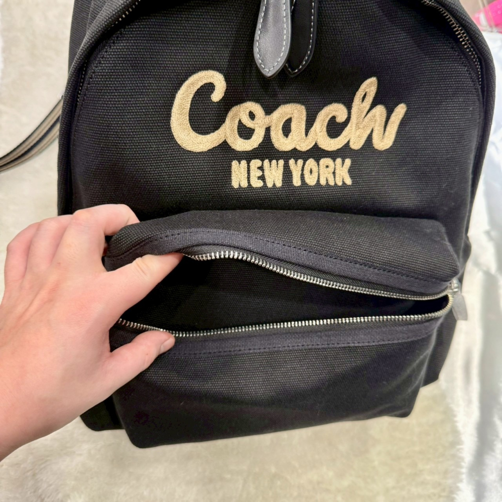【蔻馳｜全新】現貨 COACH 包包 後背包 專櫃款 刺繡 大號 帆布 雙肩包｜Little Bee 小蜜蜂精品-細節圖4