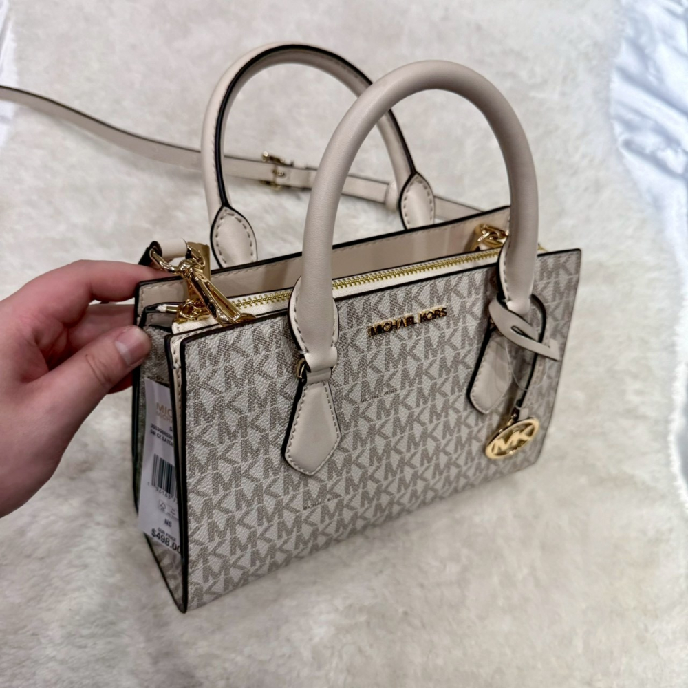 【MK｜全新】現貨 MICHAEL KORS 包包 殺手包 白 滿版 兩用包 斜背包｜Little Bee 小蜜蜂精品-細節圖2