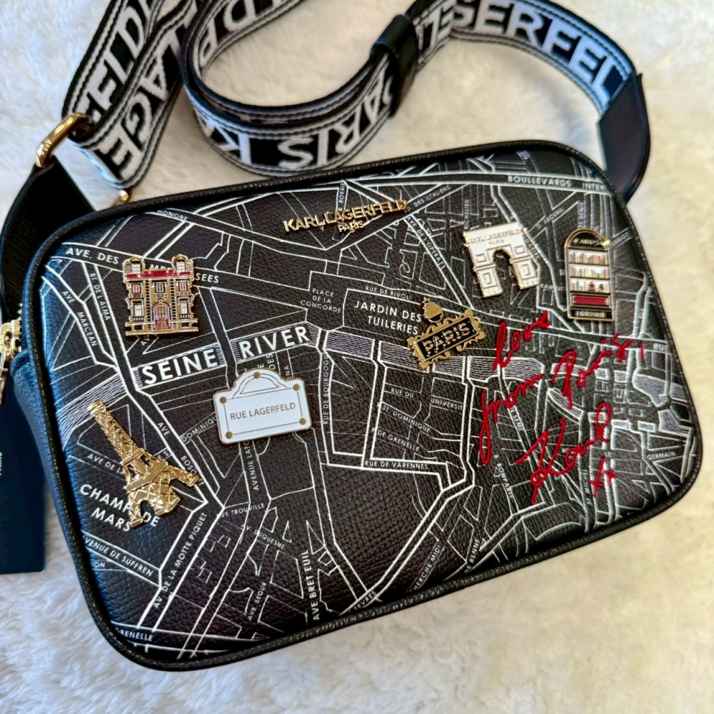 【卡爾｜全新】庫存先詢問 KARL LAGERFELD 包包 相機包 滿版 斜背包｜Little Bee 小蜜蜂精品-細節圖2