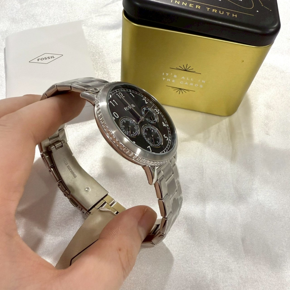 【化石｜全新】現貨 FOSSIL 石英錶 男錶 手錶 真三眼功能 專櫃保固 鋼錶｜Little Bee 小蜜蜂精品-細節圖2