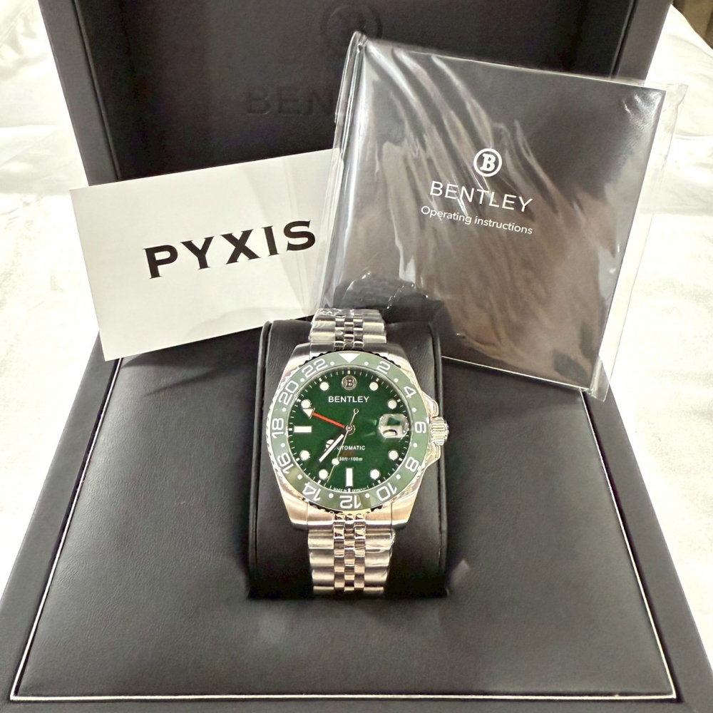 【賓利｜全新】現貨 BENTLEY 手錶 機械錶 男錶 海神 綠水鬼款 專櫃保固 鋼錶｜Little Bee 小蜜蜂精品-細節圖2
