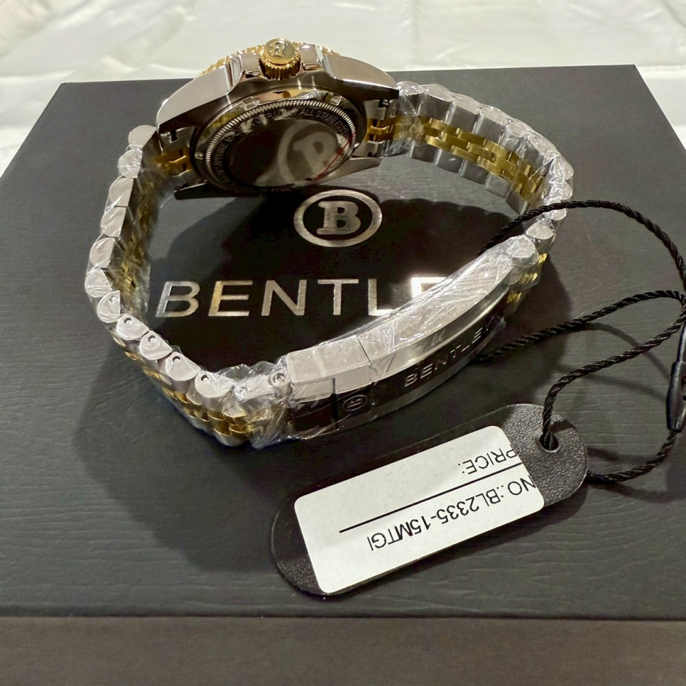 【賓利｜全新】現貨 BENTLEY 手錶 機械錶 海神 間金 綠水鬼款 專櫃保固 鋼錶｜Little Bee 小蜜蜂精品-細節圖3