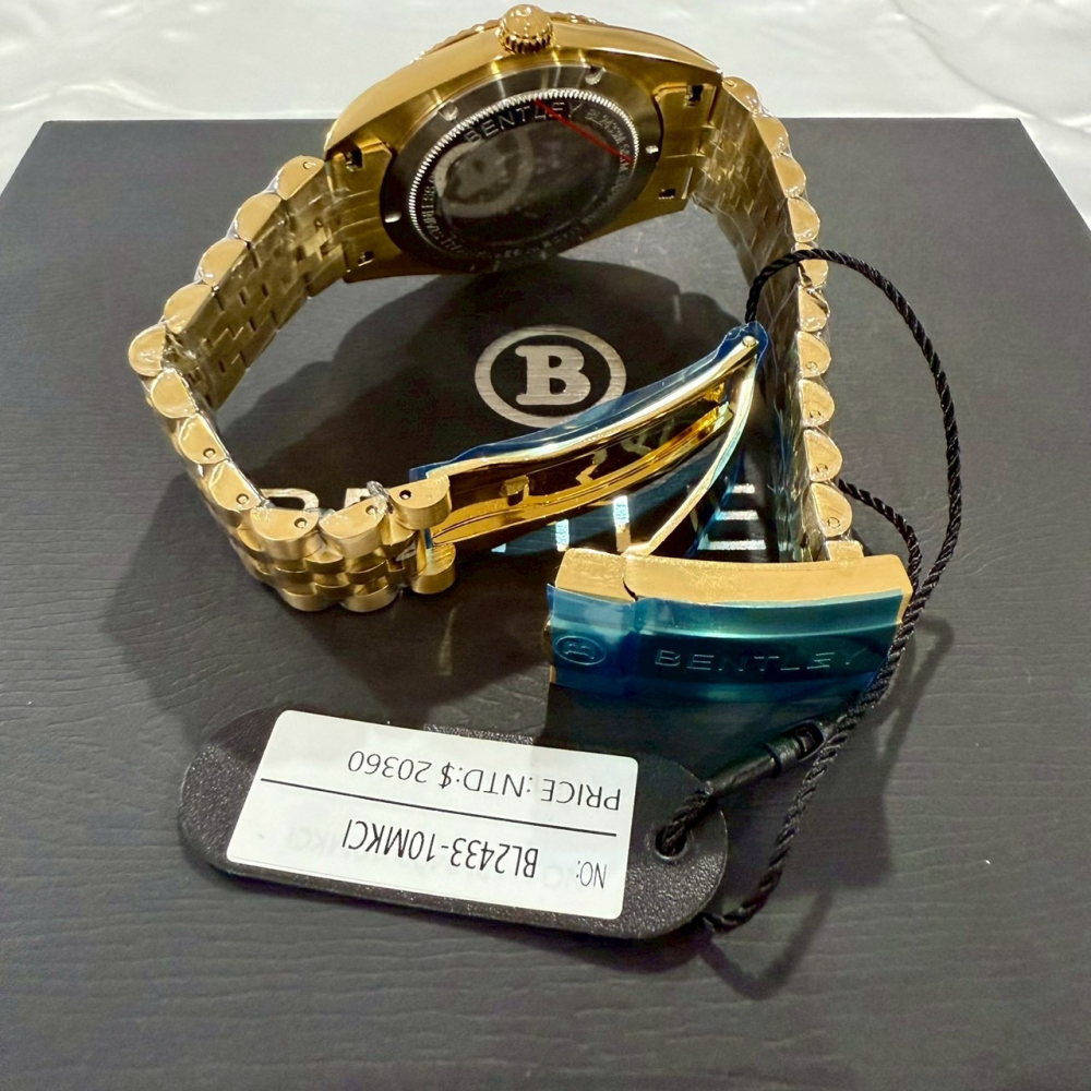 【賓利｜全新】現貨 BENTLEY 手錶 石英錶 男錶 天行者款土豪金 專櫃保固 鋼錶｜Little Bee 小蜜蜂精品-細節圖3