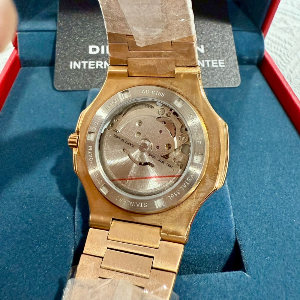【迪頓｜全新】現貨 DIDUN 機械錶 手錶 鑽框 日本機芯 鋼錶 絕版款 送禮推薦｜Little Bee 小蜜蜂精品-細節圖2