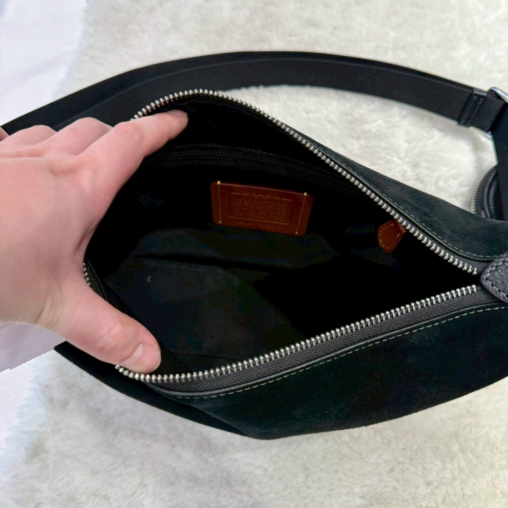 【蔻馳｜全新】現貨 COACH 包包 流浪包 男款 二合一 麂皮款 零錢包 斜背包｜Little Bee 小蜜蜂精品-細節圖4