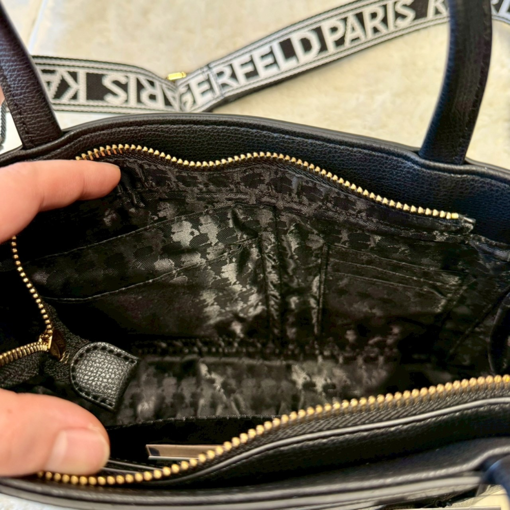 【卡爾｜全新】現貨 KARL LAGERFELD 包包 托特包 Q版人像/小貓 兩用包｜Little Bee 小蜜蜂精品-細節圖5
