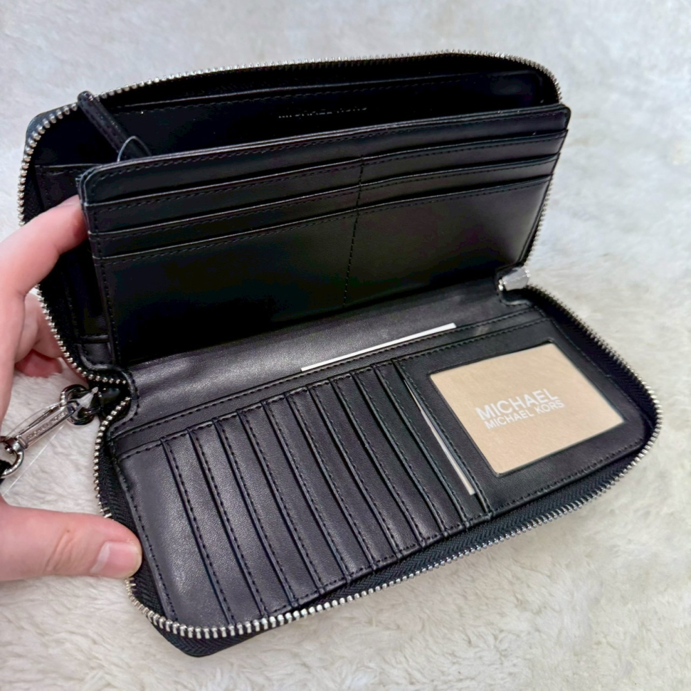 【MK｜全新】現貨 MICHAEL KORS 錢包 長夾 銀標 漆皮 卡王 拉鍊長夾｜Little Bee 小蜜蜂精品-細節圖3