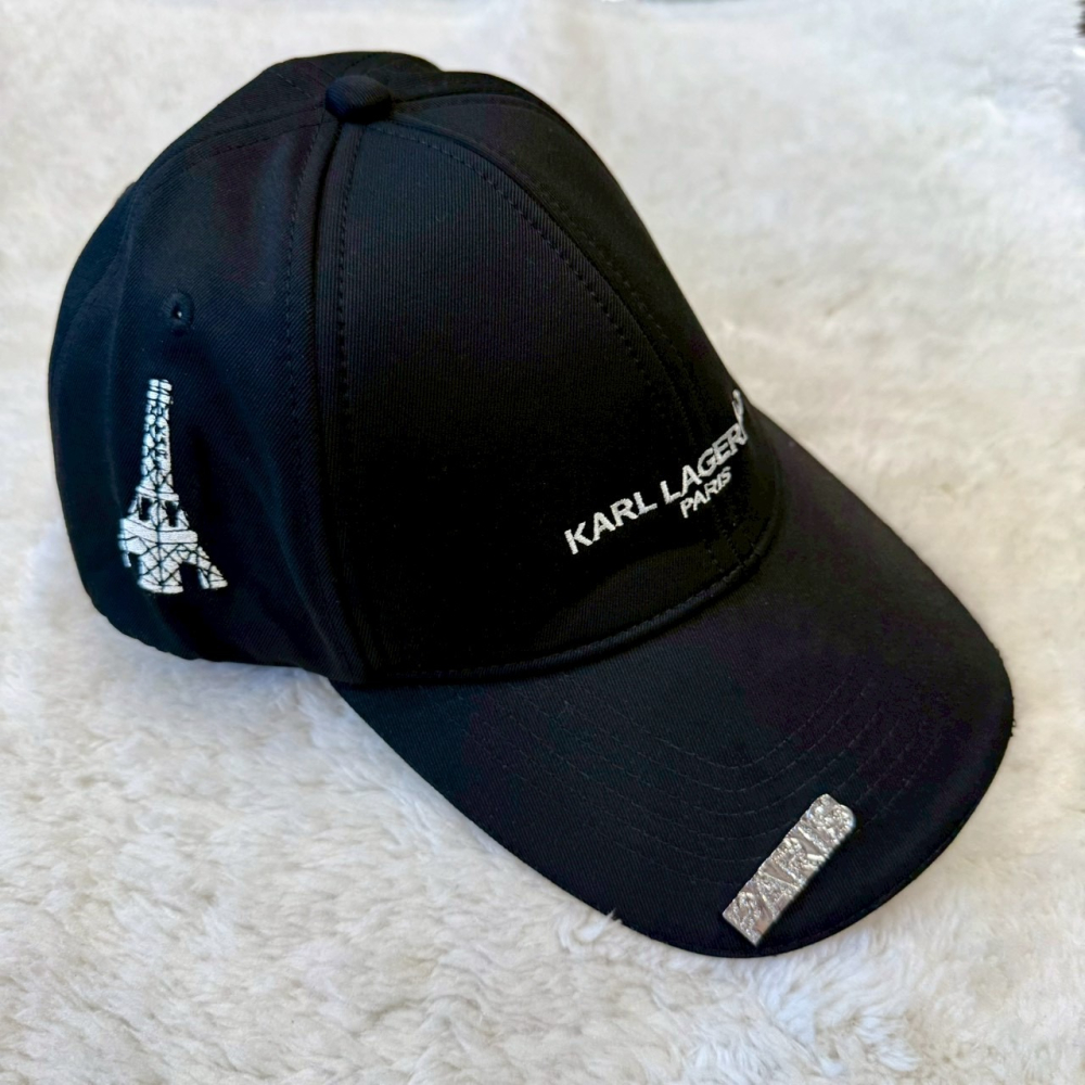 【卡爾｜全新】現貨 KARL LAGERFELD 帽子 鴨舌帽 刺繡標 鐵標 老帽｜Little Bee 小蜜蜂精品-細節圖2